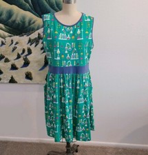 Svaha Womens Dress STEM Chemistry Sleeveless Pockets 100% Organic Cotton 1X