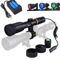 Tactical Cree Xm-l2 Led R/g/b Beam Flashlight Set With 18650 Battery & Charger Tactical Cree Xm-l2 Led R/g/b Beam Flashlight Set With 18650 Battery & Charger