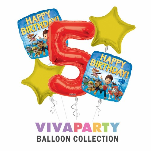 Paw Patrol Feliz Cumpleaños Globo Ramo, Paw Patrol Fiesta de Cumpleaños (5 Globos - Imagen 5 de 18