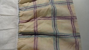 BED-SKIRT-Dust-Ruffle-Size-Full-Aqua-Burgundy-Navy-on-Gold-Plaid