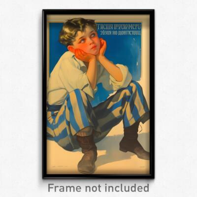 Russian Movie Poster - Boy Feeling Mad, Beautiful Vertical Striped Legwear