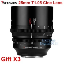 7artisans 25mm T1.05 Large Aperture APS-C Cinema Lens for GH5 E-M10 M43 Camera