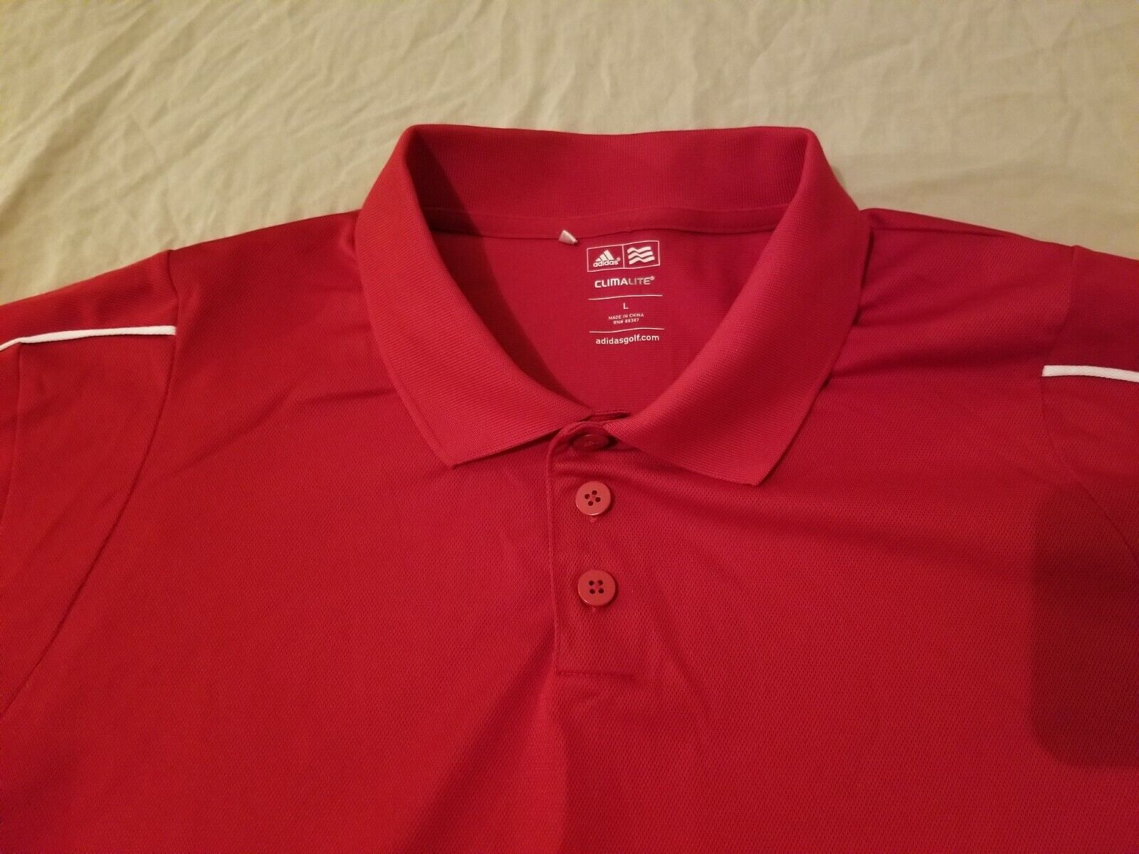 surf Fusión Telemacos Mens adidas Golf Polo Shirt L Large Red Athletic | eBay