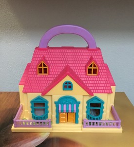 Tiny Dreams Bluebox Polly Pocket Carry Along Handle Mini Doll House Ebay