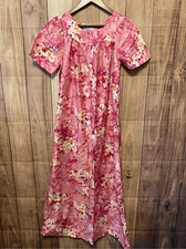Sears S 8/10 vintage nightgown sleepwear house dress pink floral cotton