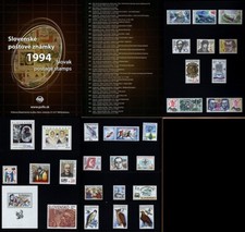 SLOVAQUIE MNH 1994 Année complète Nuef 28 timbres+1 Block Dossier Original Poste