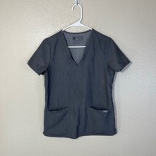 FIGS Women Scrub Top Gray V Neck Casma Three Pocket Nursing FW1100 XS
