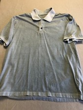 Woolrich Polo Shirt Men's Large Light Blue Knit Washed Casual