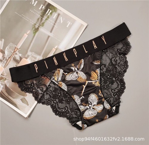 Low Waist Seamless Panty - Lace Pink Letter Breathable Comfortable Underpants - Bild 7 von 15