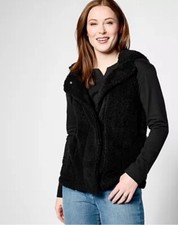 Koolaburra By Ugg Brushed Back Sherpa Cozy Vest Dark Night Small A625572