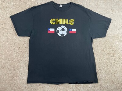 Delta Pro Weight T-Shirt Mens 2XL Regular Fit MLS Chile Soccer Graphic Tee Black