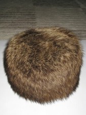 Waschbär Echtfell Damen Hut_braun schwarz_Kopfumfang ca. Gr. 54-60 cm_Neu