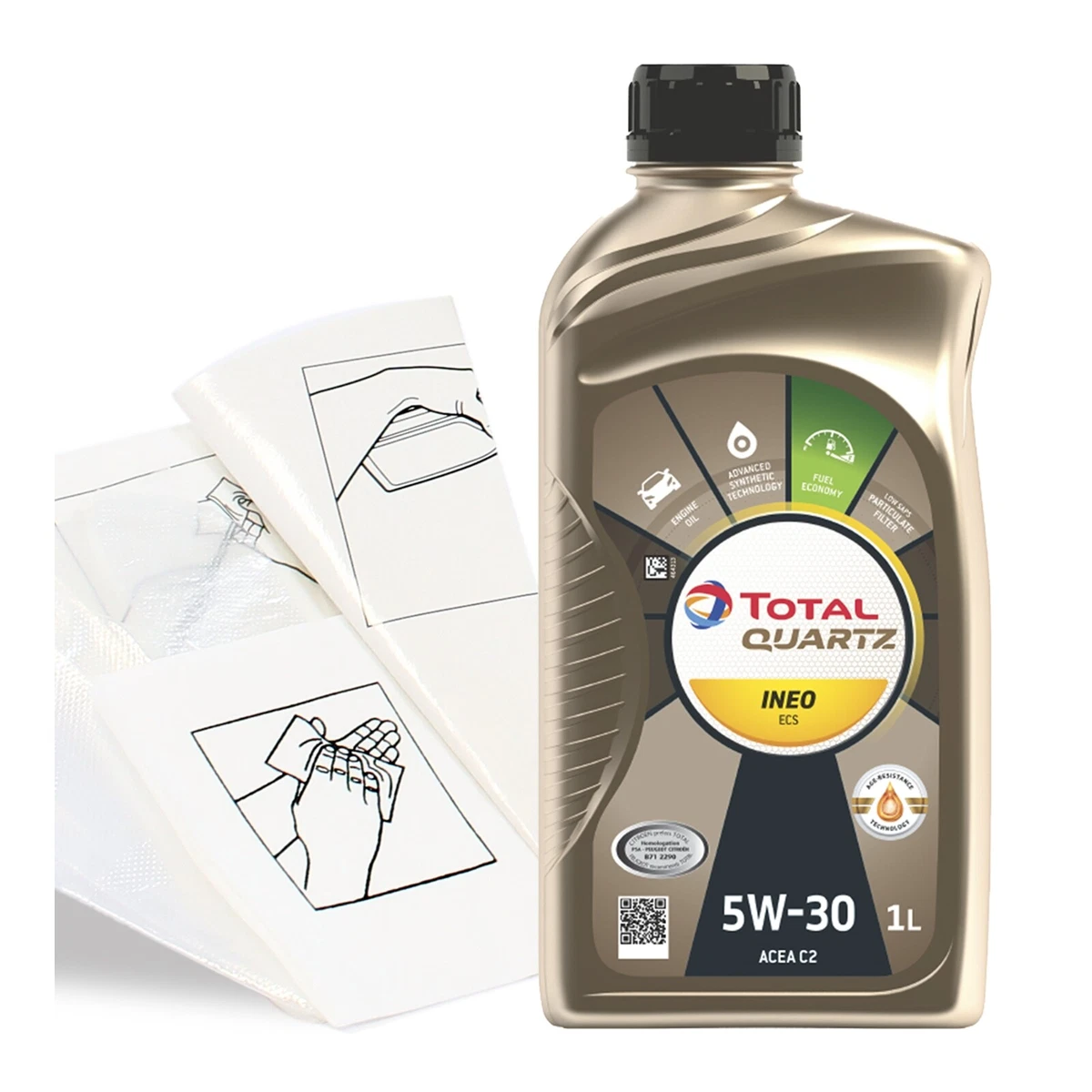 TOTAL Lubricant QUARTZ INEO ECS 5W30 5L Synthetic MOTOR Oil, 54 OFF