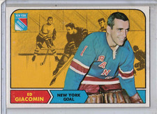 1968-69 TOPPS hockey Ed Giacomin original trading card #67 NM++ N.Y. RANGERS