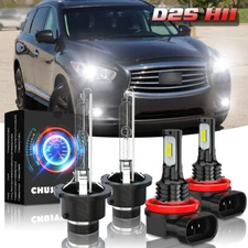 For Infiniti JX35 2013 - Front HID Headlights High/Low Beam + Fog Light 4×Bulbs