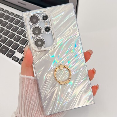 Ripple Shell Pattern Ring Holder Phone Case For Samsung Galaxy S25 S24 S23 A36