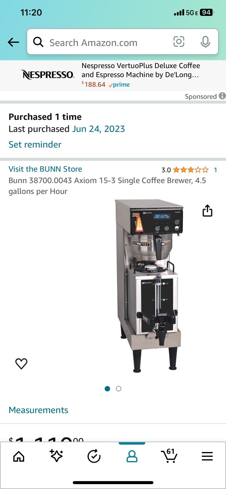 Bunn AXIOM DV-TC Commercial Coffee Brewer Maker
