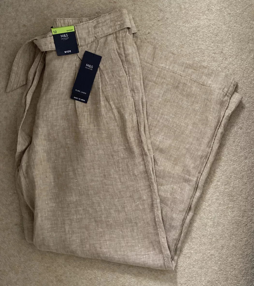 M and s linen trousers womens sales