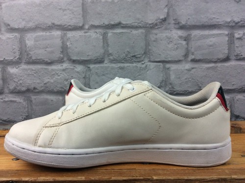 LACOSTE UK 4 EU 37 WHITE BLACK CROC RED 