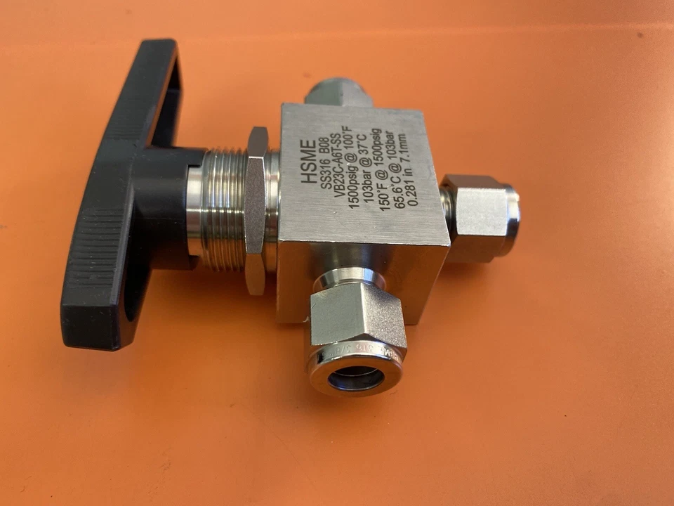 HSME VB23C-A6T-SS 3-Way Ball Valve 1500PSIG 3/8” 316SS - Image 4 of 4
