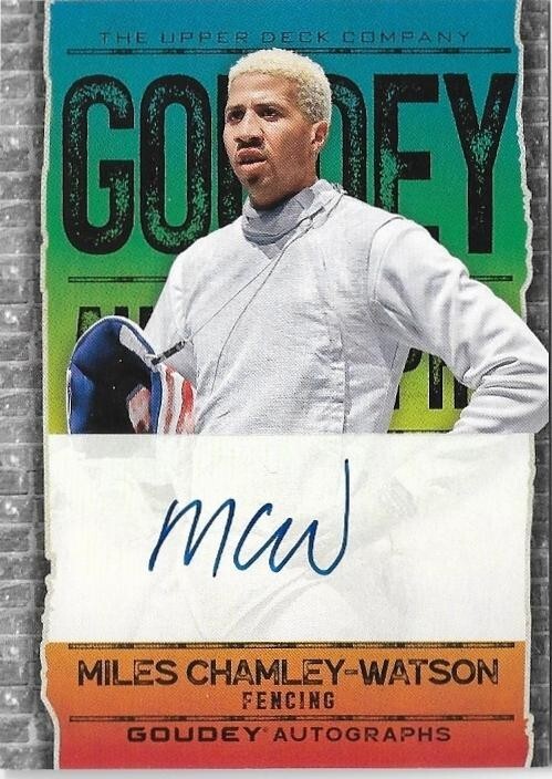 MILES CHAMLEY-WATSON 2024 UD Goodwin Champions AUTO Goudey #GA-MW Fencing USA 🔥