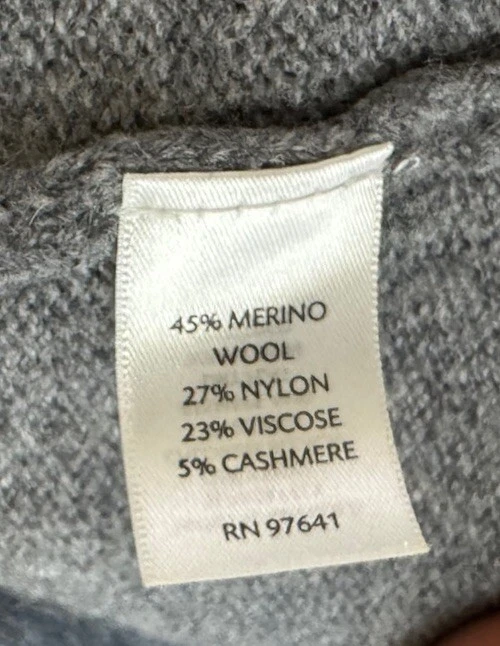Cárdigan Suéter J.Jill Frente Abierto Mujer L Gris Oscuro Lana Cachemira MEZCLA Foto 3 de 4