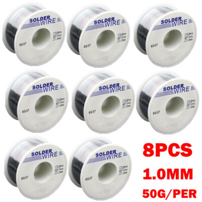 8x Tin Rosin Core Solder Wire Electrical Soldering Sn60 Flux .031''/1.0mm 50G USA