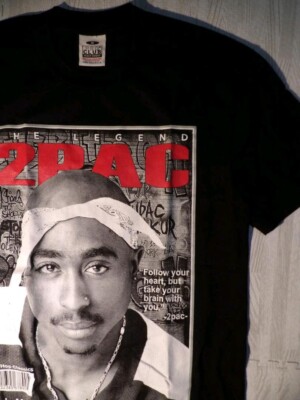 90s Vintage USA製 2pac raptees アーティスト 90s Vintage USA 2pac raptees artist Black T-shirt Size M New