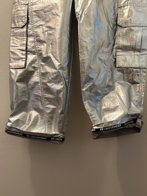 Free People Movement Mesmerize Me Silver Shine Elastic LOGO Free People Movement Mesmerize Me Silver Shine Elastic LOGO