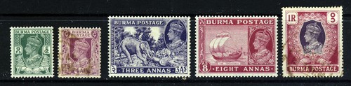 BURMA King George VI 1946 New Colours Part Set SG 53 to SG 60 MINT & VFU - Picture 1 of 2