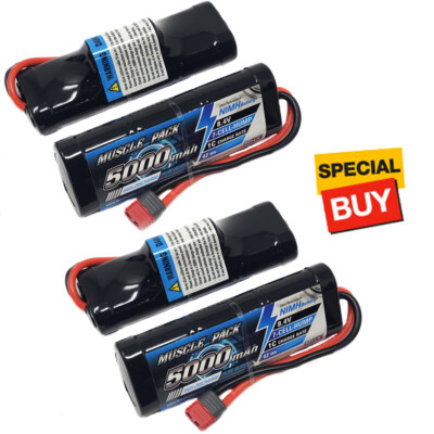 NHX Muscle Pack 8.4V 5000mAh 7-Cell Nimh Hump Battery (2) w/ DEANS Connector
