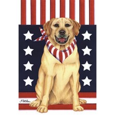 Yellow Labrador Retriever Patriot Flag