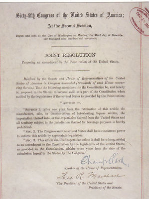 *Postcard-''Joint Resolution'' -65th Congress of USA @ 2nd Session- {RB23-S1}-