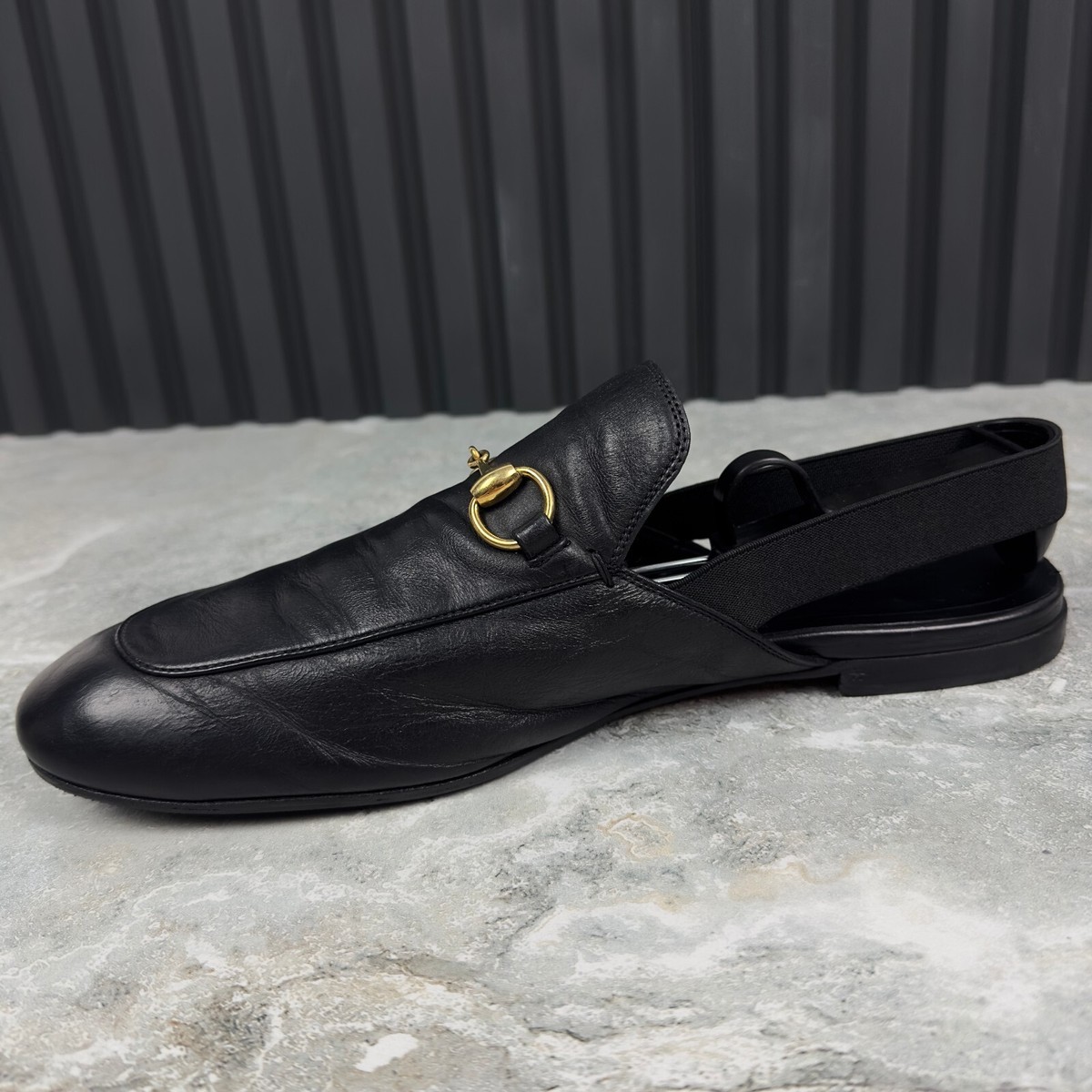 GUCCI Horsebit Jordaan Mule Black Leather 10.5 G or 11.5 US 44.5