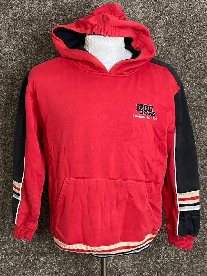 Izod Jeans Pullover Sudadera con Capucha Logo Cosido Original 37 Niños L 14/16 Manga Larga Foto 2 de 4