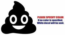 Poop Emoji Graphic Die Cut decal sticker Car Truck Boat Window Wall Laptop 9"