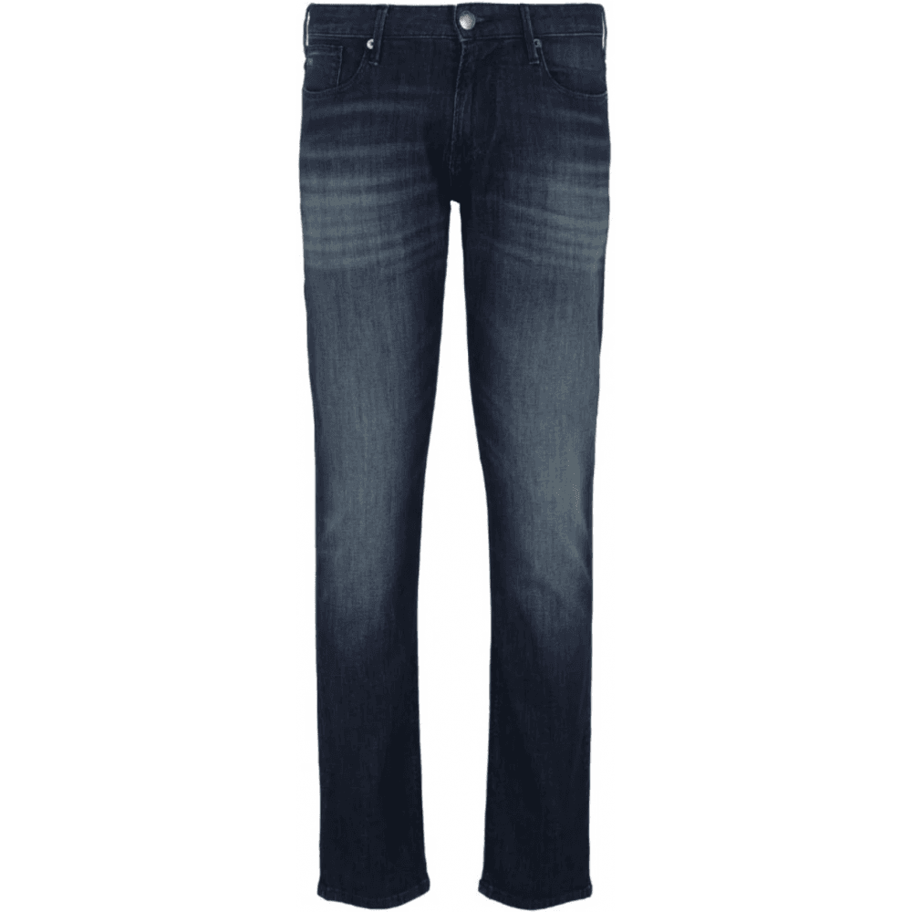 Emporio Armani J06 Slim Fit Washed Dark Blue Jeans