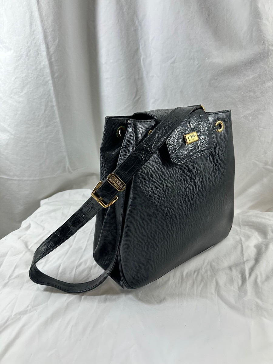 Vintage genuine GIANFRANCO FERRE black leather structured Vintage genuine GIANFRANCO FERRE black leather structured
