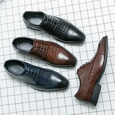 38-48 Plus Size Men Lace Up Formal Dress Business Wedding Carved Shoes Spring sz