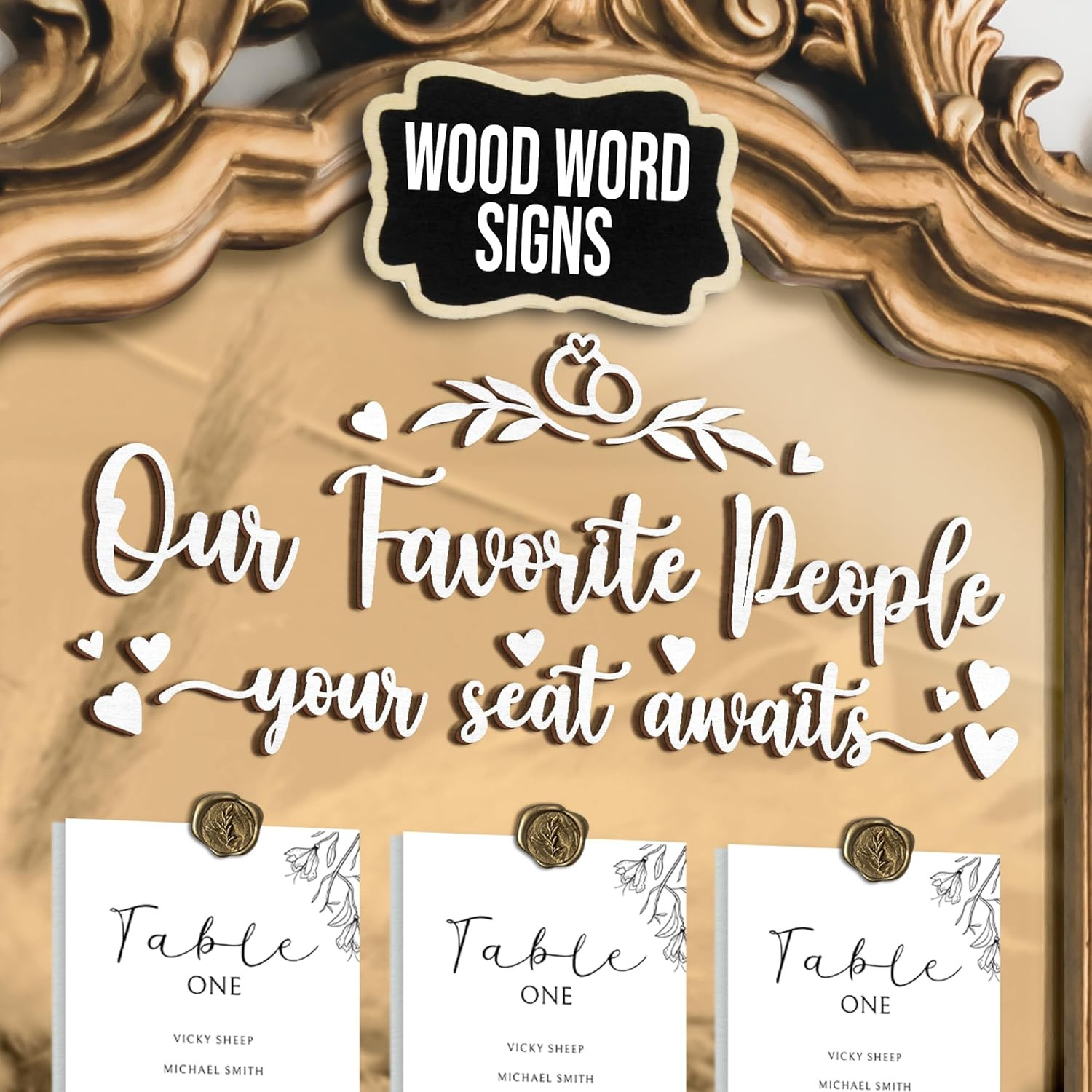 Seating Chart For Wedding Reception Display - Word Sign 
