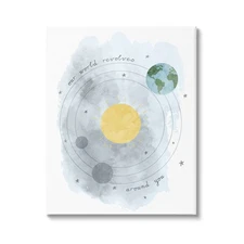 World Revolves Around You Solar System Planetary Illustration,Design by Daphne
