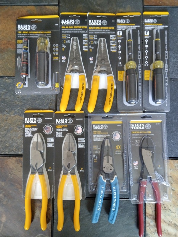 Klein Hand Tools NIP Lineman's Pliers Crimp Cutters  Socket Set Driver Lot 9 NEW