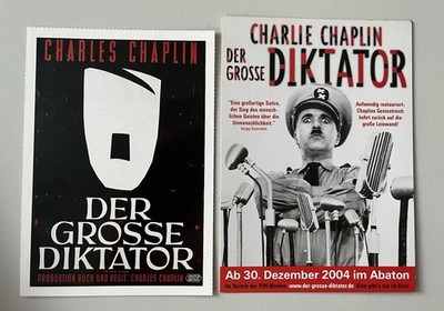 Cinema Filmkarte zum Film Der grosse Diktator plus Postkarte-Charlie Chaplin