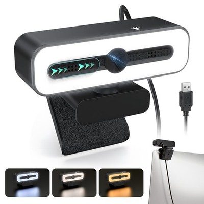 Webcam 1080P Full HD Webcam mit Licht 4K Automatische Business für Streaming