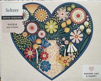 Jigsaw Puzzle Heart Shaped Seltzer 634 Pieces Art Bailey Sullivan Complete