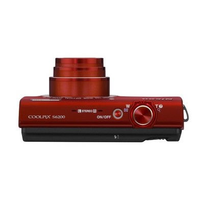 Nikon COOLPIX S6200 CCD Digital Camera 16.0MP 10x Optical Zoom Red