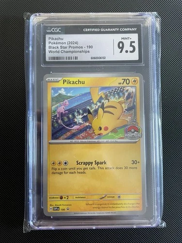 Pikachu SVP 190 CGC 9.5 World Championships 2024 Promo Pokémon Mint+