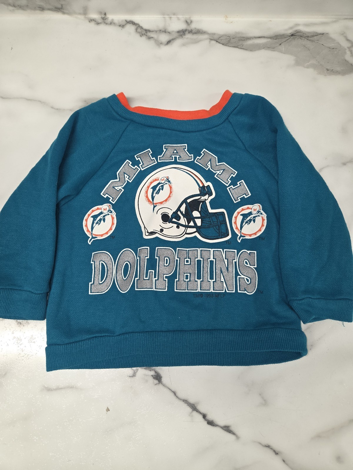 VTG 90s Miami Dolphins Sweatshirt Toddler Kids Baby Size 18 Months VERY RARE!