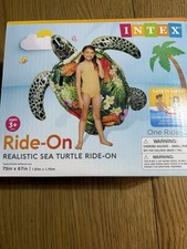 Intex Inflatable Ride on Sea Turtle Kids Swimming Pool Float Beach Rider Toy