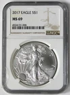 2017 American Silver Eagle - NGC MS69 - Brown Label !!